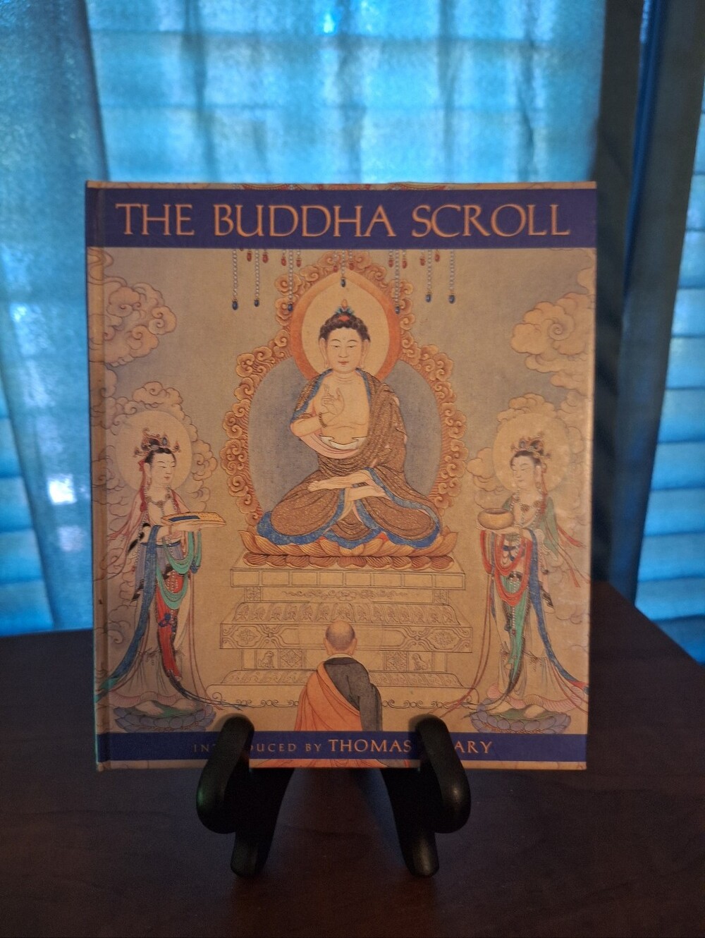 The Buddha Scroll BOOK Wall Art - Blue and Gold